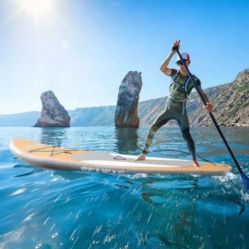 SUP board надувной для серфинга с веслом (Сап-доска Надувная) под дерево — изображение 2